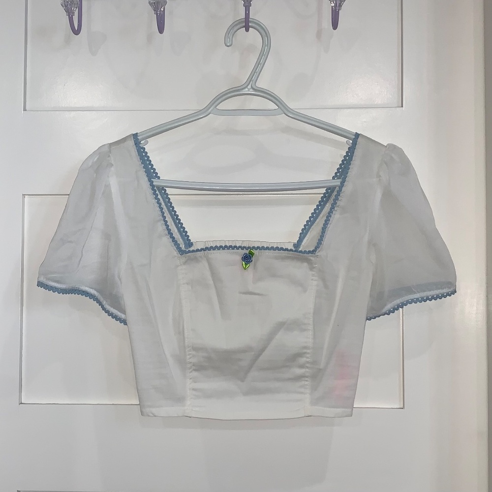 sugar thrillz puff sleeve peasant top